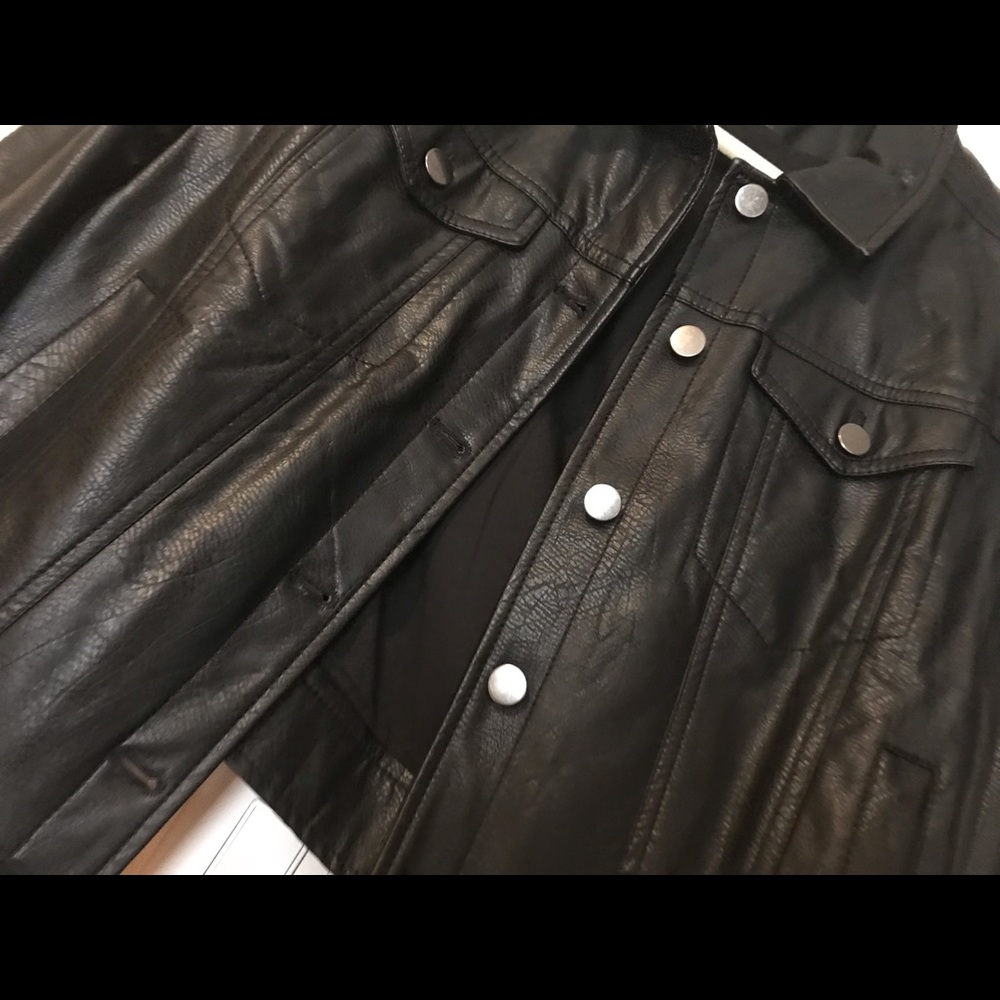Free Press faux leather trucker jacket